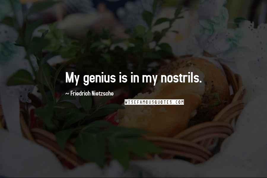 Friedrich Nietzsche Quotes: My genius is in my nostrils.