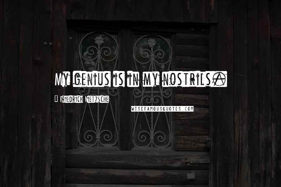 Friedrich Nietzsche Quotes: My genius is in my nostrils.