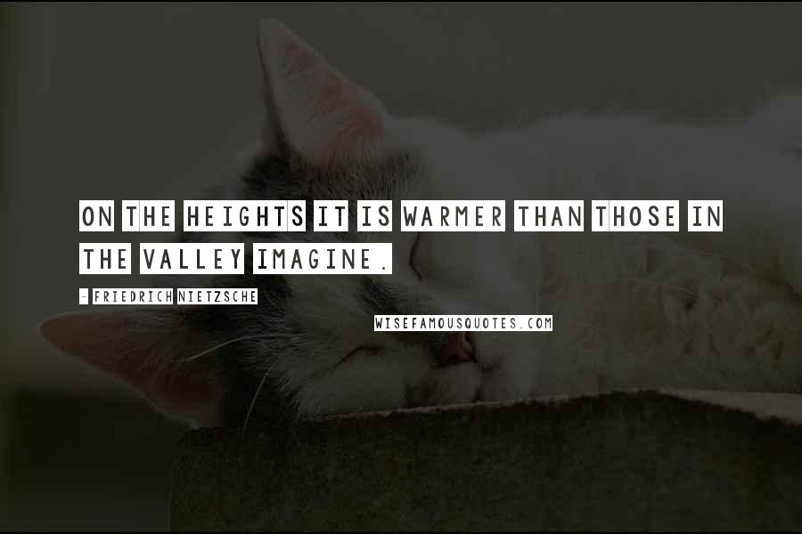 Friedrich Nietzsche Quotes: On the heights it is warmer than those in the valley imagine.