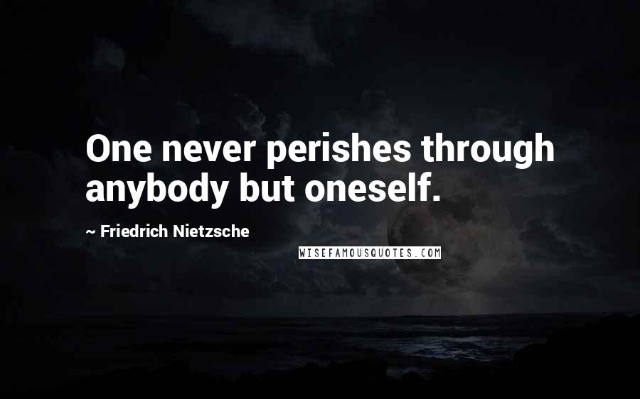 Friedrich Nietzsche Quotes: One never perishes through anybody but oneself.