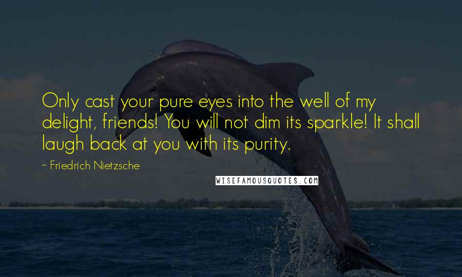 Friedrich Nietzsche Quotes: Only cast your pure eyes into the well of my delight, friends! You will not dim its sparkle! It shall laugh back at you with its purity.