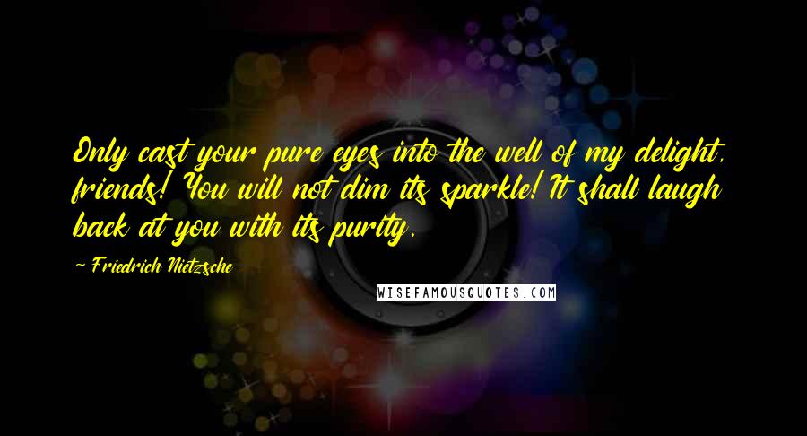 Friedrich Nietzsche Quotes: Only cast your pure eyes into the well of my delight, friends! You will not dim its sparkle! It shall laugh back at you with its purity.