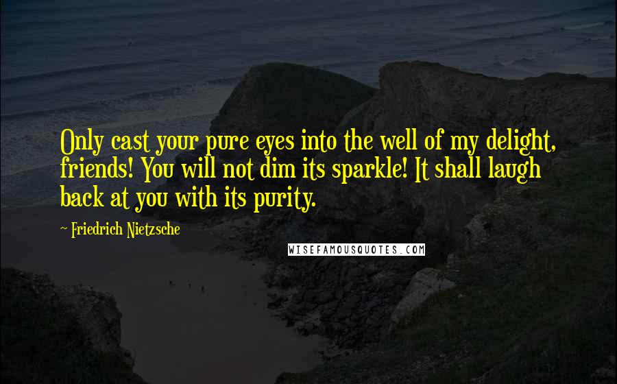 Friedrich Nietzsche Quotes: Only cast your pure eyes into the well of my delight, friends! You will not dim its sparkle! It shall laugh back at you with its purity.