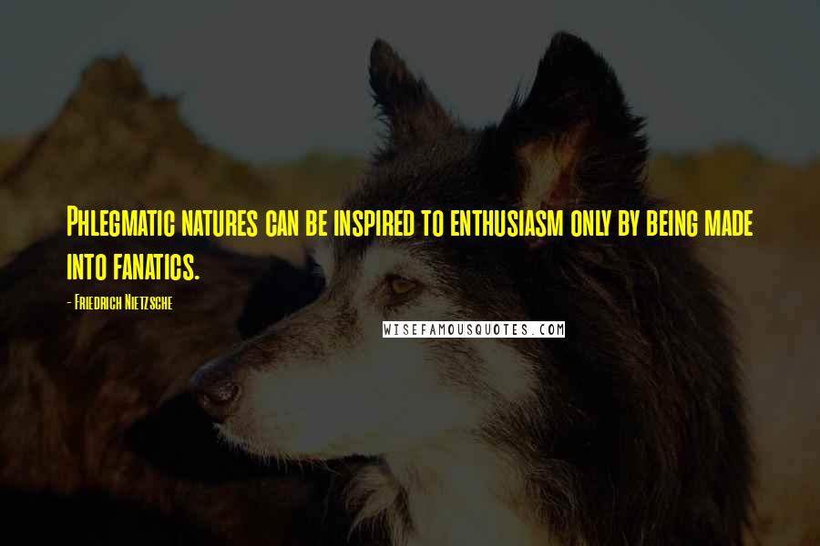 Friedrich Nietzsche Quotes: Phlegmatic natures can be inspired to enthusiasm only by being made into fanatics.