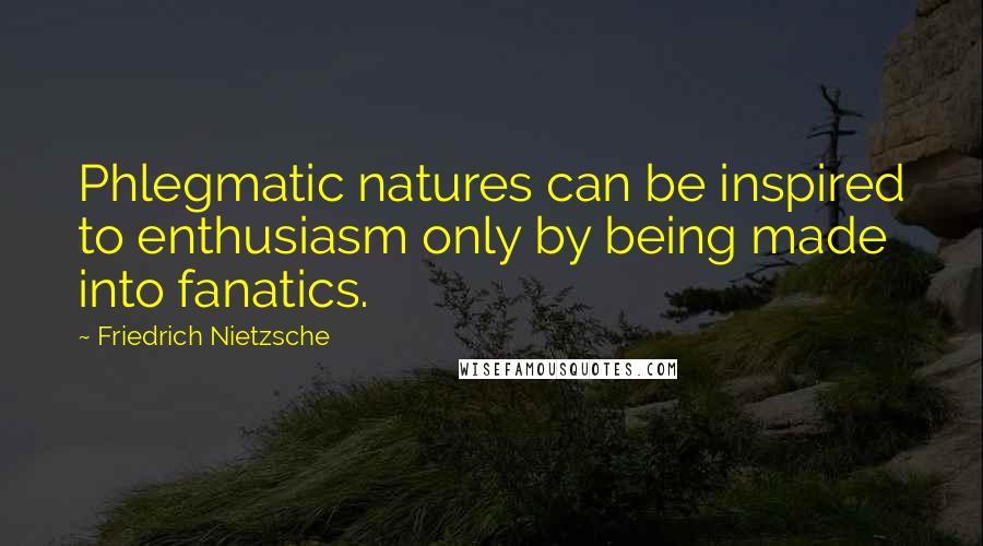 Friedrich Nietzsche Quotes: Phlegmatic natures can be inspired to enthusiasm only by being made into fanatics.
