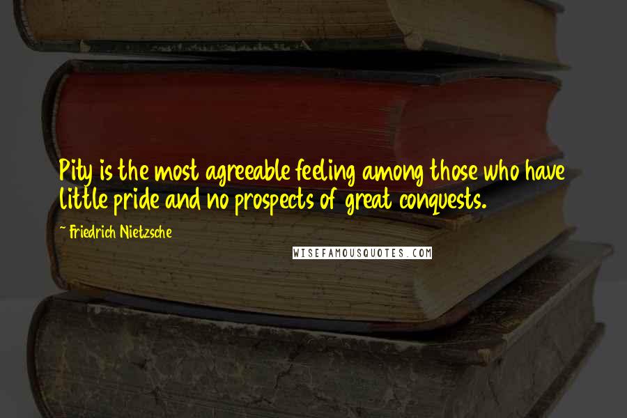 Friedrich Nietzsche Quotes: Pity is the most agreeable feeling among those who have little pride and no prospects of great conquests.