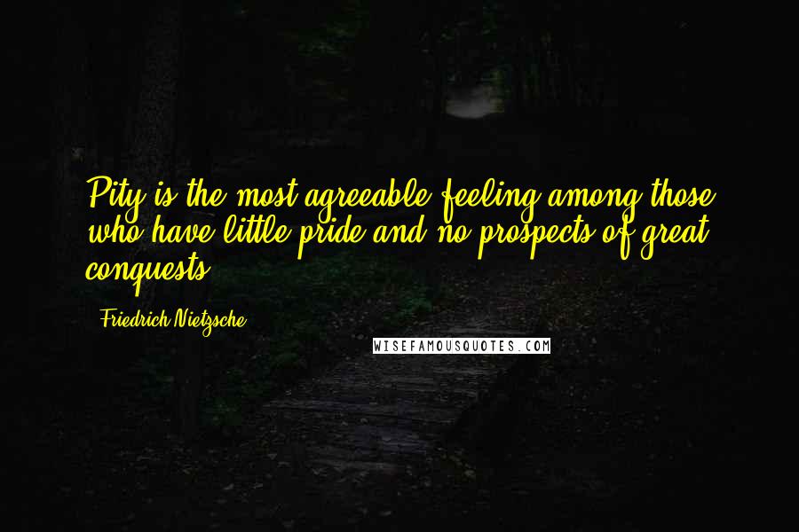 Friedrich Nietzsche Quotes: Pity is the most agreeable feeling among those who have little pride and no prospects of great conquests.