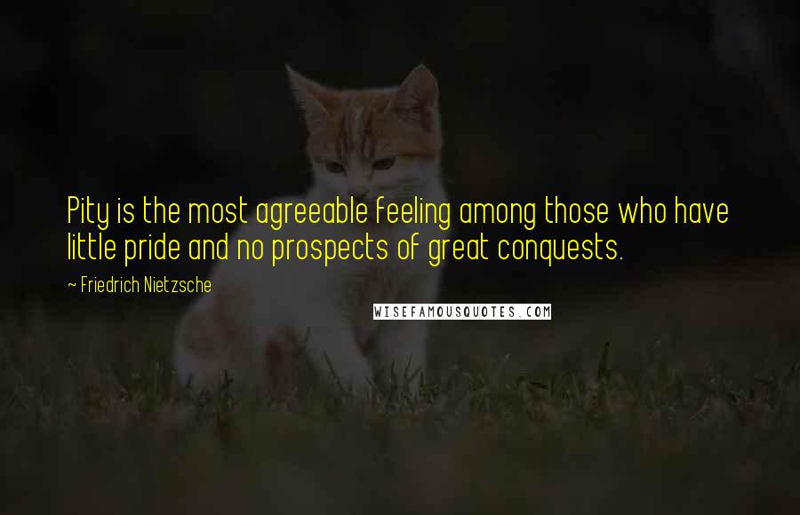 Friedrich Nietzsche Quotes: Pity is the most agreeable feeling among those who have little pride and no prospects of great conquests.