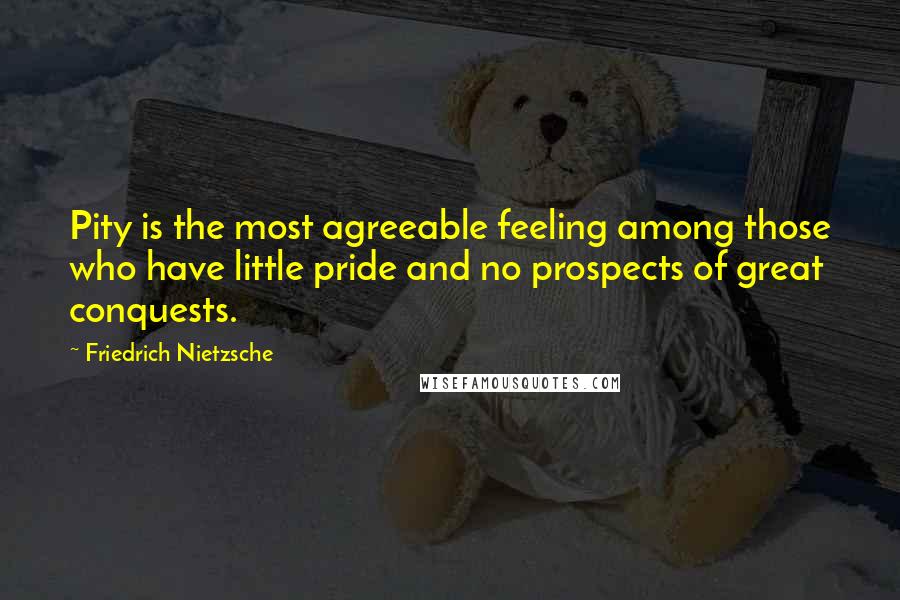 Friedrich Nietzsche Quotes: Pity is the most agreeable feeling among those who have little pride and no prospects of great conquests.