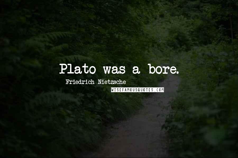 Friedrich Nietzsche Quotes: Plato was a bore.