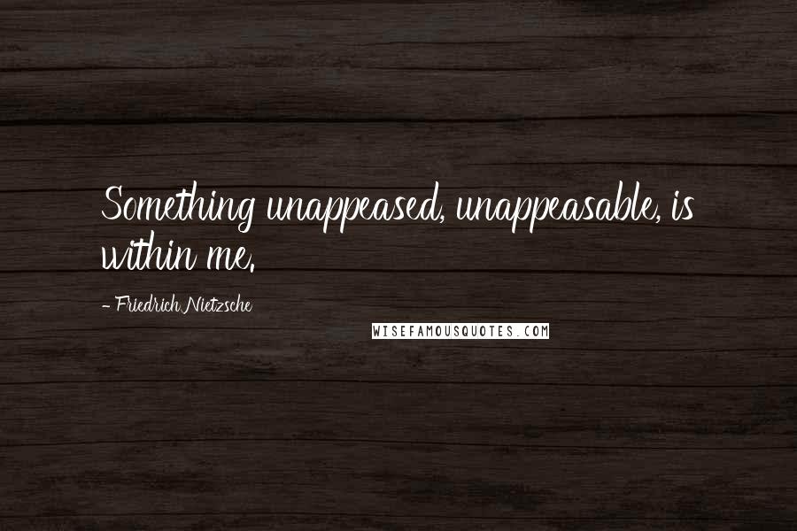 Friedrich Nietzsche Quotes: Something unappeased, unappeasable, is within me.