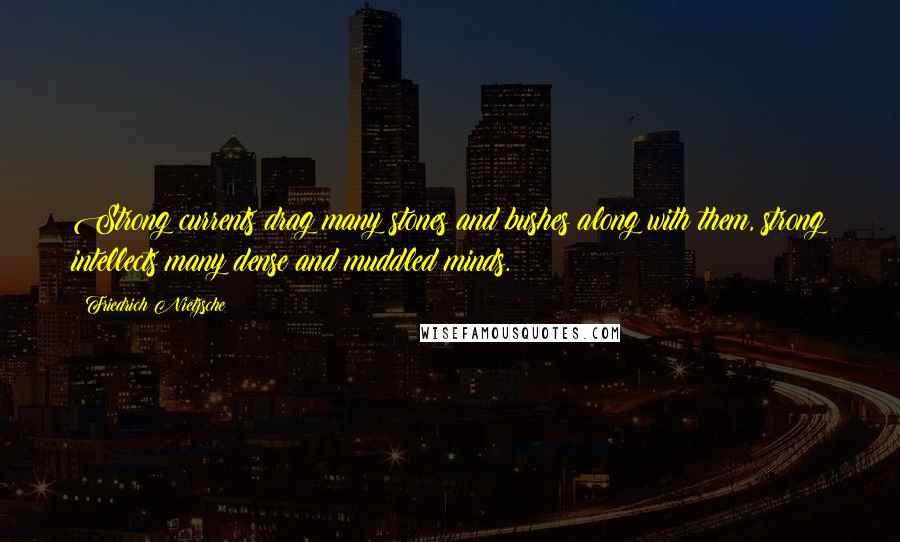 Friedrich Nietzsche Quotes: Strong currents drag many stones and bushes along with them, strong intellects many dense and muddled minds.