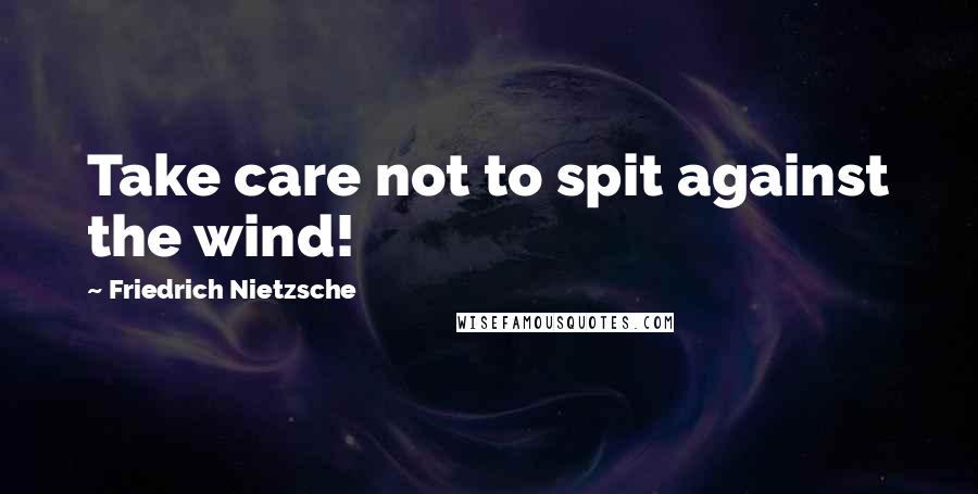 Friedrich Nietzsche Quotes: Take care not to spit against the wind!