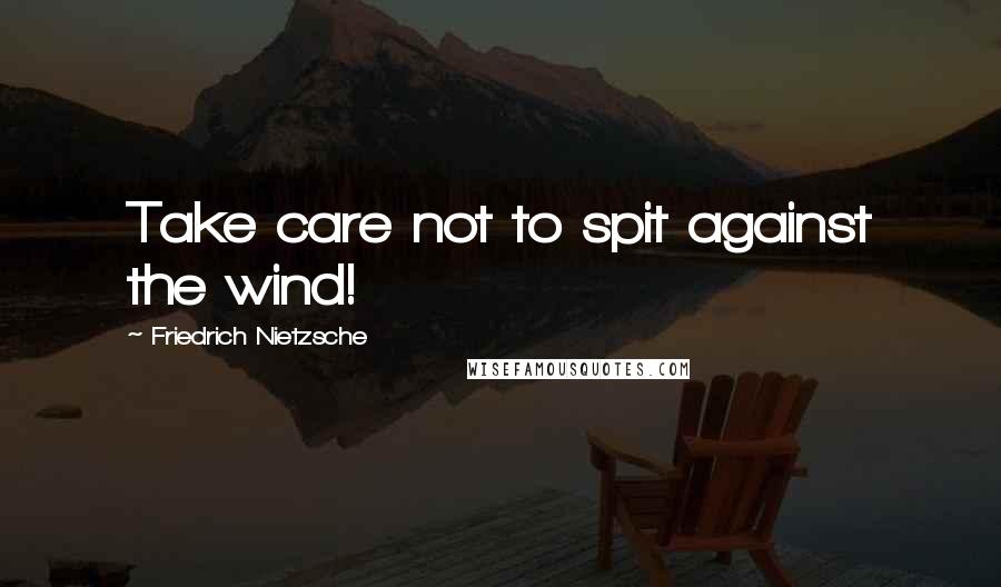 Friedrich Nietzsche Quotes: Take care not to spit against the wind!