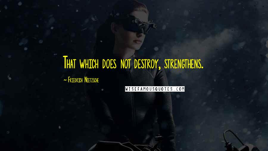 Friedrich Nietzsche Quotes: That which does not destroy, strengthens.
