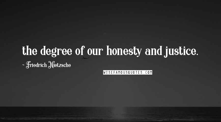 Friedrich Nietzsche Quotes: the degree of our honesty and justice.