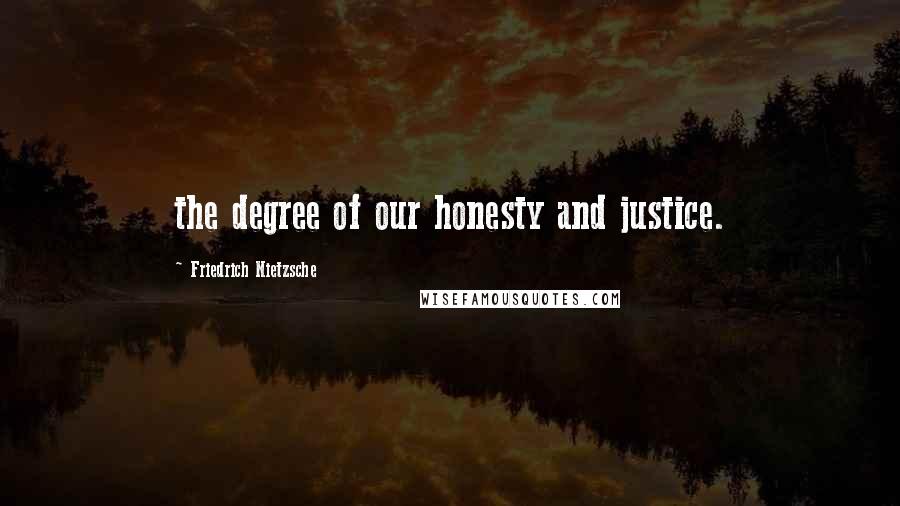 Friedrich Nietzsche Quotes: the degree of our honesty and justice.