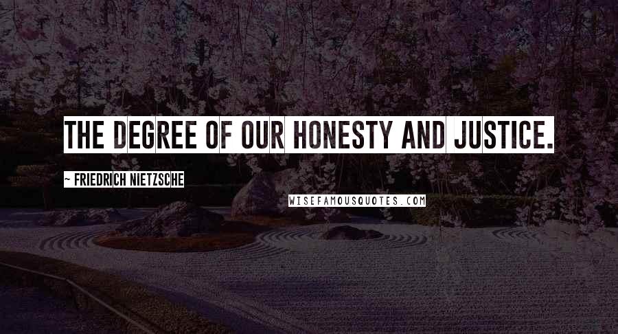 Friedrich Nietzsche Quotes: the degree of our honesty and justice.
