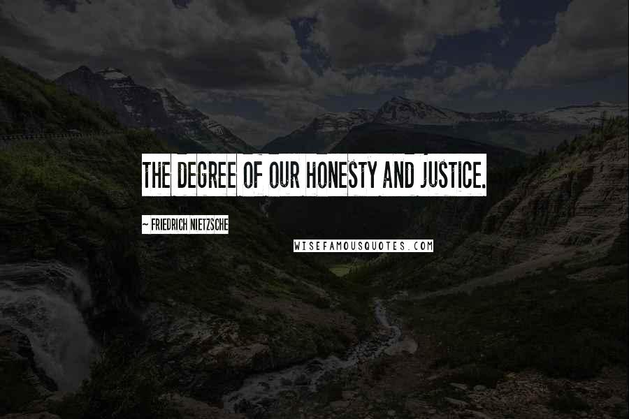 Friedrich Nietzsche Quotes: the degree of our honesty and justice.