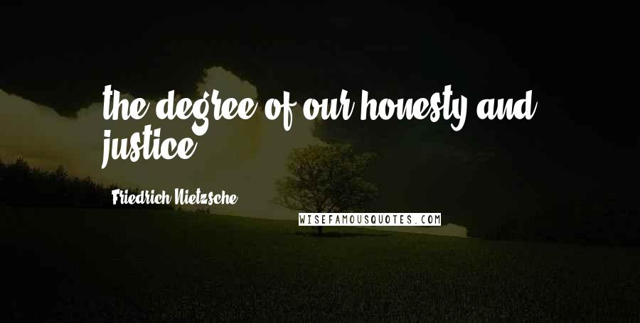 Friedrich Nietzsche Quotes: the degree of our honesty and justice.