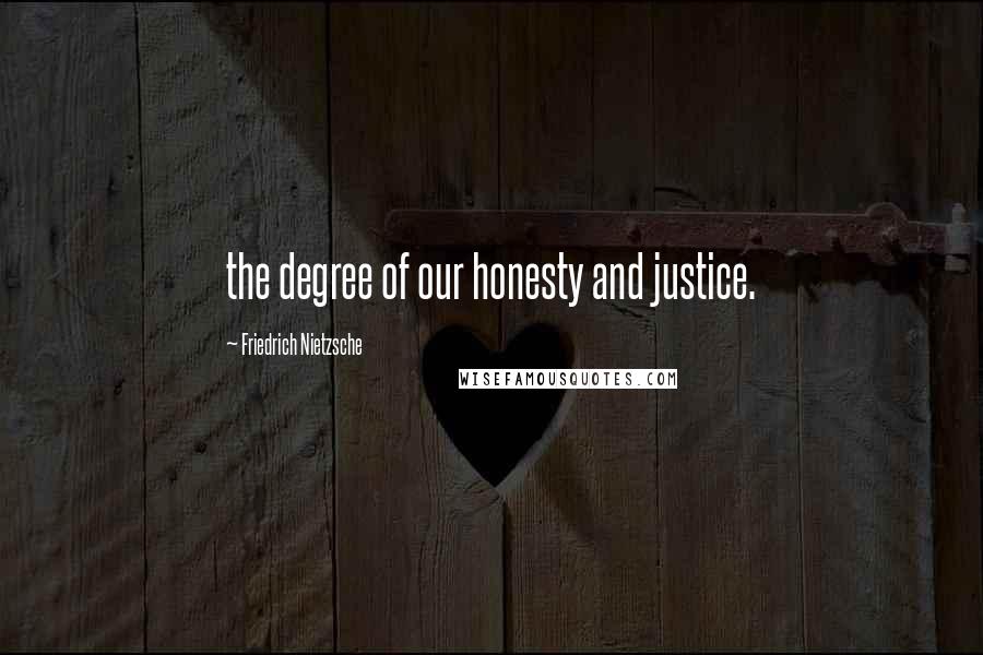 Friedrich Nietzsche Quotes: the degree of our honesty and justice.