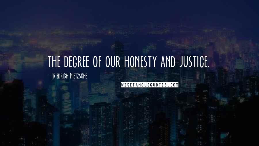 Friedrich Nietzsche Quotes: the degree of our honesty and justice.