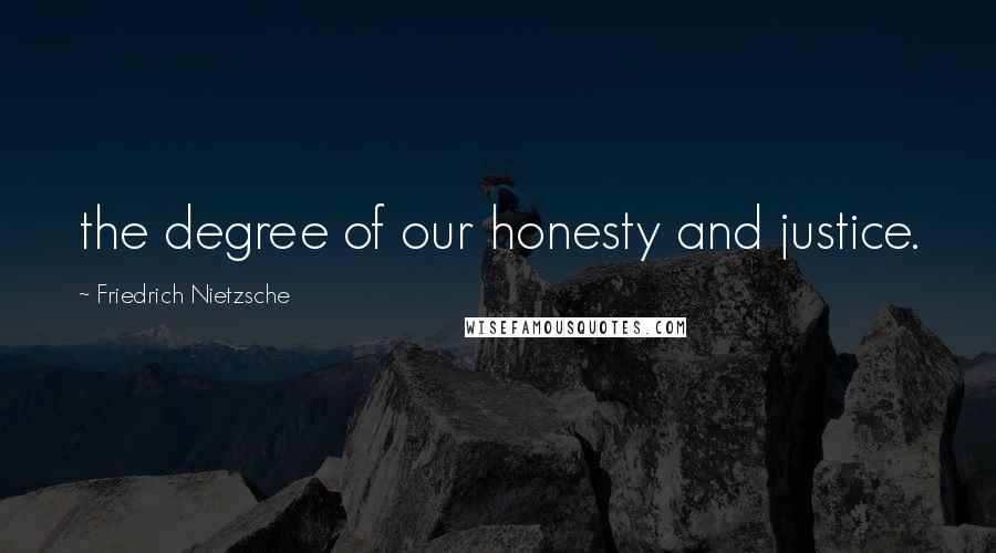 Friedrich Nietzsche Quotes: the degree of our honesty and justice.