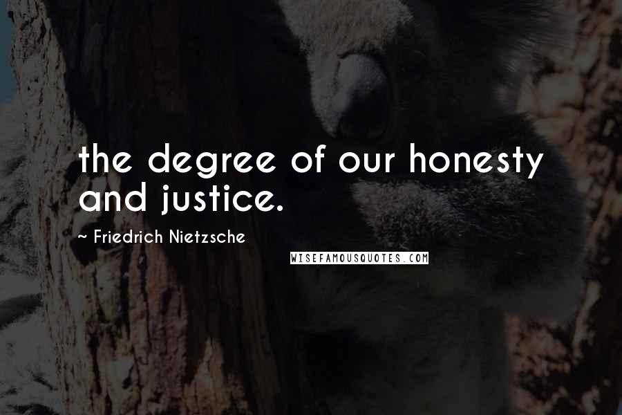 Friedrich Nietzsche Quotes: the degree of our honesty and justice.