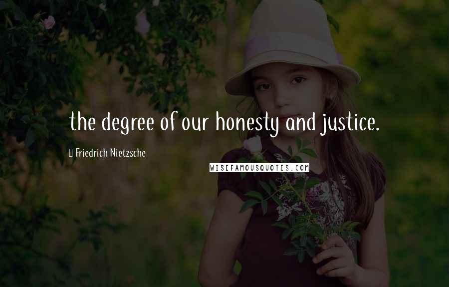 Friedrich Nietzsche Quotes: the degree of our honesty and justice.