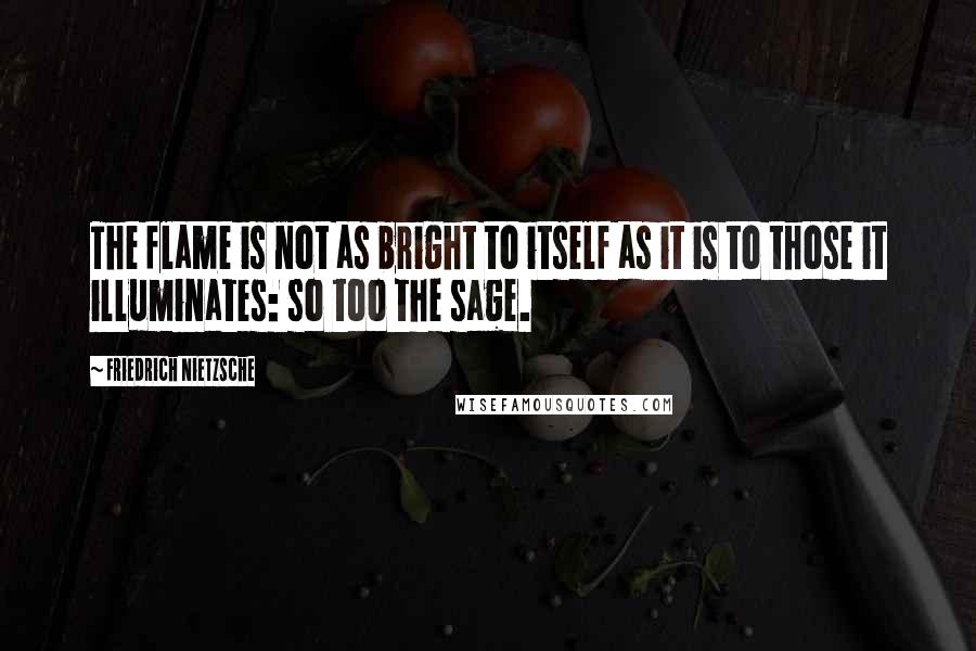 Friedrich Nietzsche Quotes: The flame is not as bright to itself as it is to those it illuminates: so too the sage.