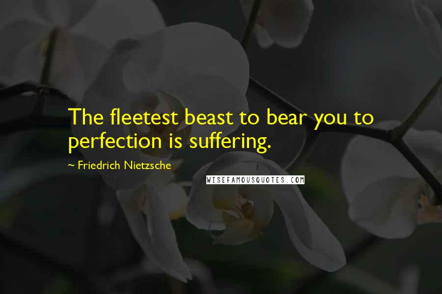 Friedrich Nietzsche Quotes: The fleetest beast to bear you to perfection is suffering.