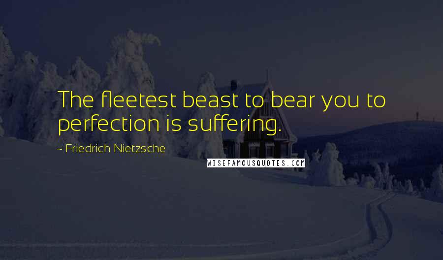 Friedrich Nietzsche Quotes: The fleetest beast to bear you to perfection is suffering.