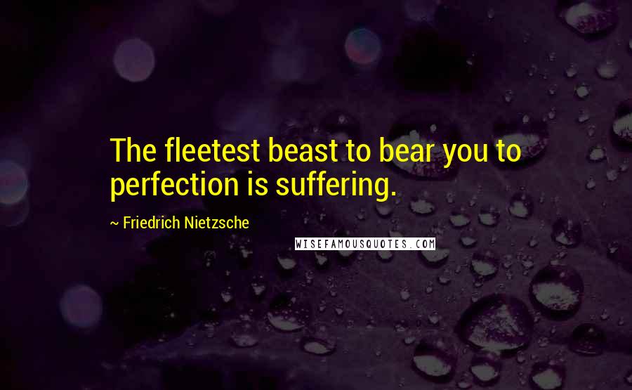 Friedrich Nietzsche Quotes: The fleetest beast to bear you to perfection is suffering.