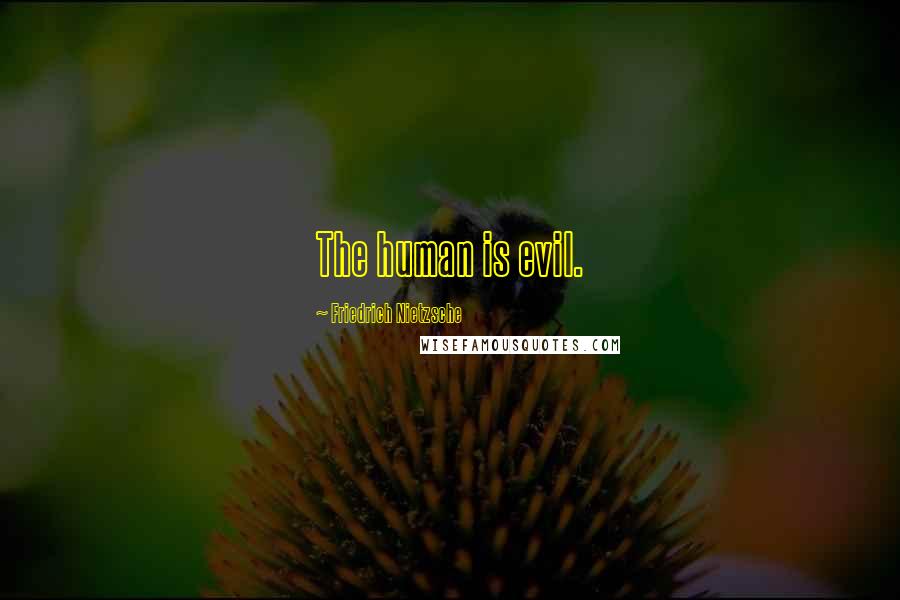 Friedrich Nietzsche Quotes: The human is evil.