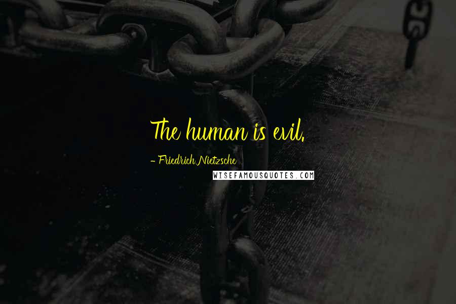 Friedrich Nietzsche Quotes: The human is evil.