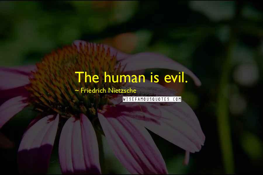 Friedrich Nietzsche Quotes: The human is evil.