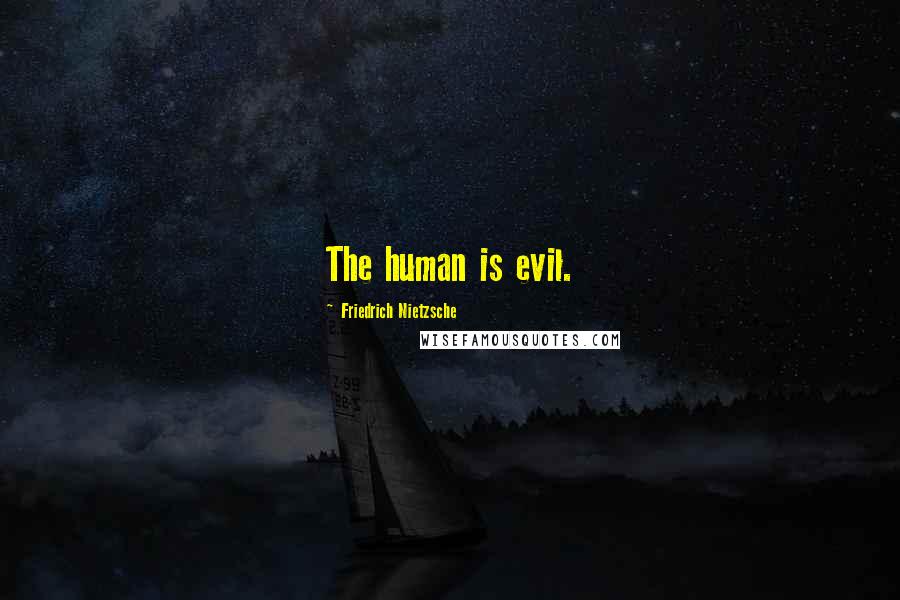 Friedrich Nietzsche Quotes: The human is evil.