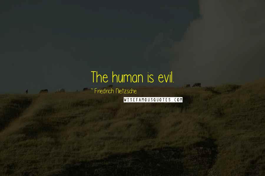 Friedrich Nietzsche Quotes: The human is evil.