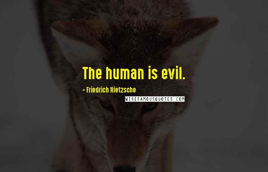 Friedrich Nietzsche Quotes: The human is evil.