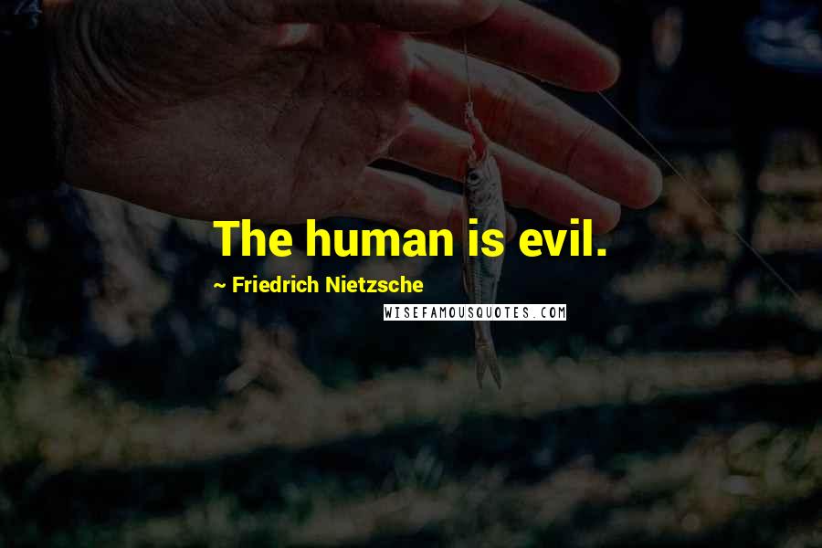 Friedrich Nietzsche Quotes: The human is evil.