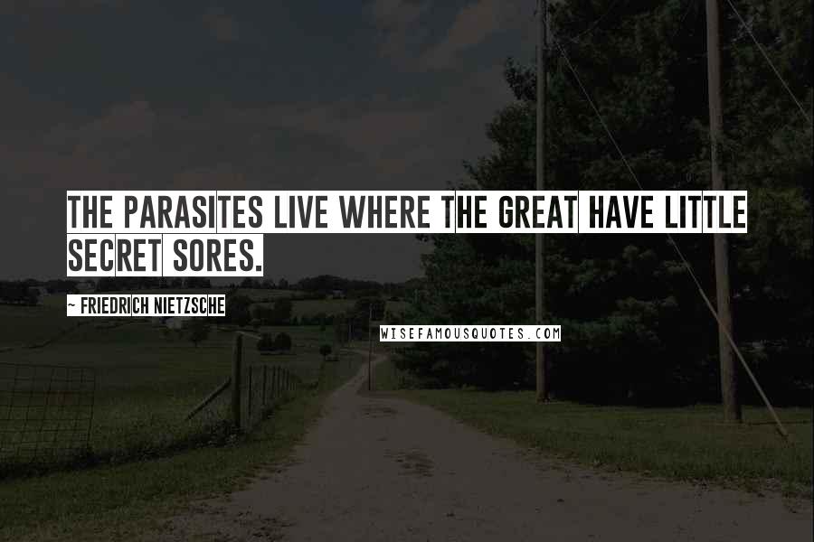 Friedrich Nietzsche Quotes: The parasites live where the great have little secret sores.