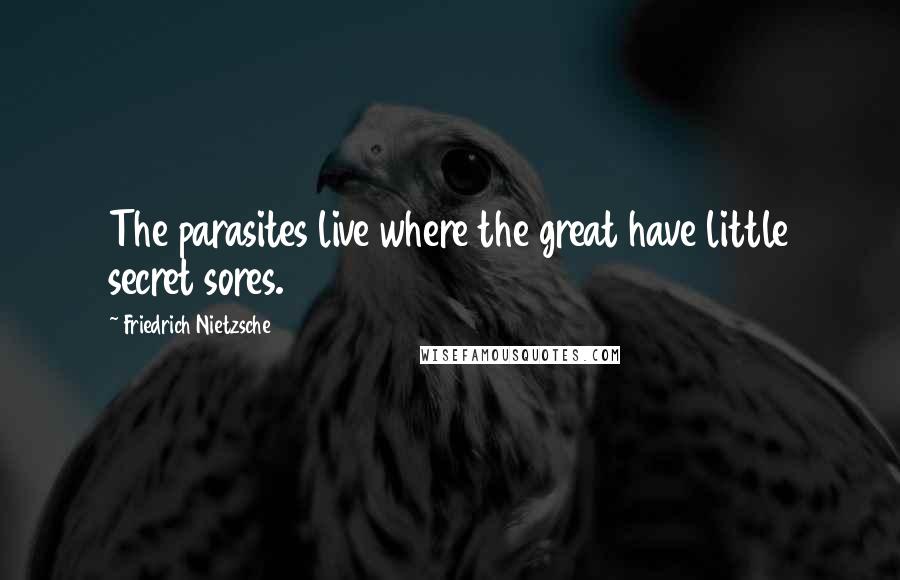 Friedrich Nietzsche Quotes: The parasites live where the great have little secret sores.