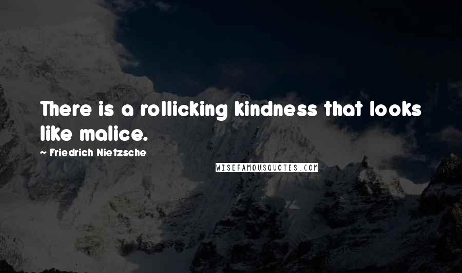 Friedrich Nietzsche Quotes: There is a rollicking kindness that looks like malice.