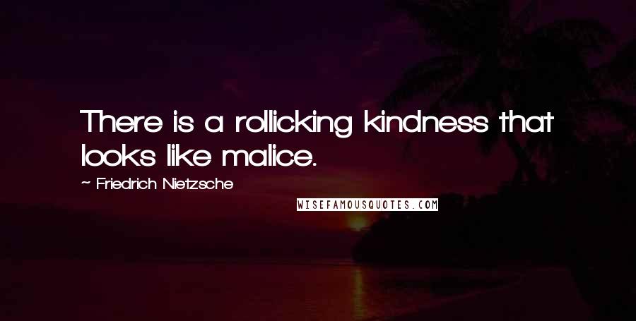 Friedrich Nietzsche Quotes: There is a rollicking kindness that looks like malice.