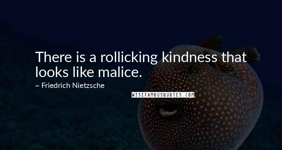 Friedrich Nietzsche Quotes: There is a rollicking kindness that looks like malice.