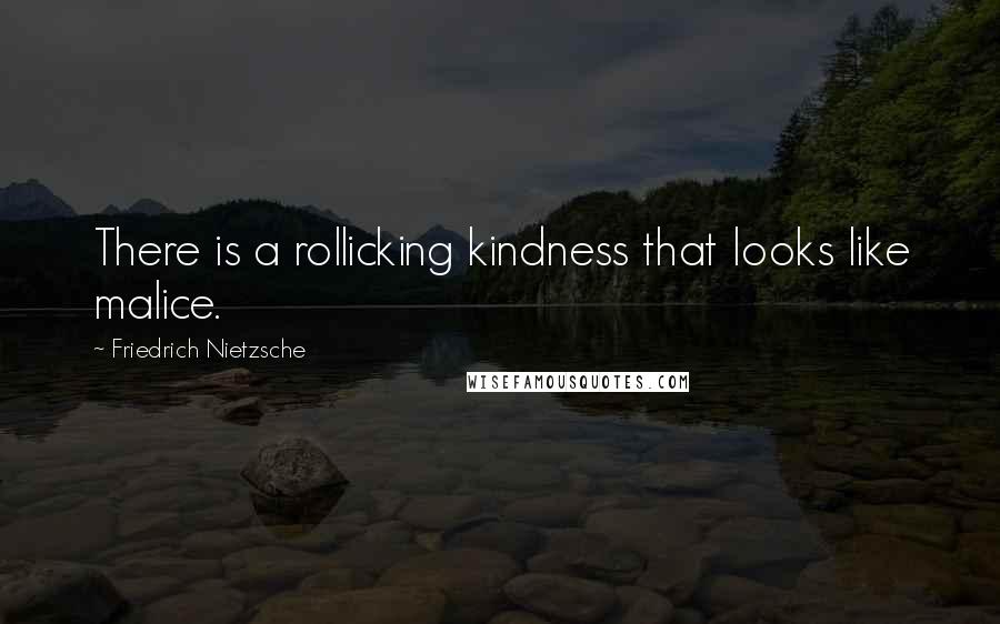 Friedrich Nietzsche Quotes: There is a rollicking kindness that looks like malice.