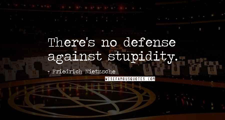 Friedrich Nietzsche Quotes: There's no defense against stupidity.