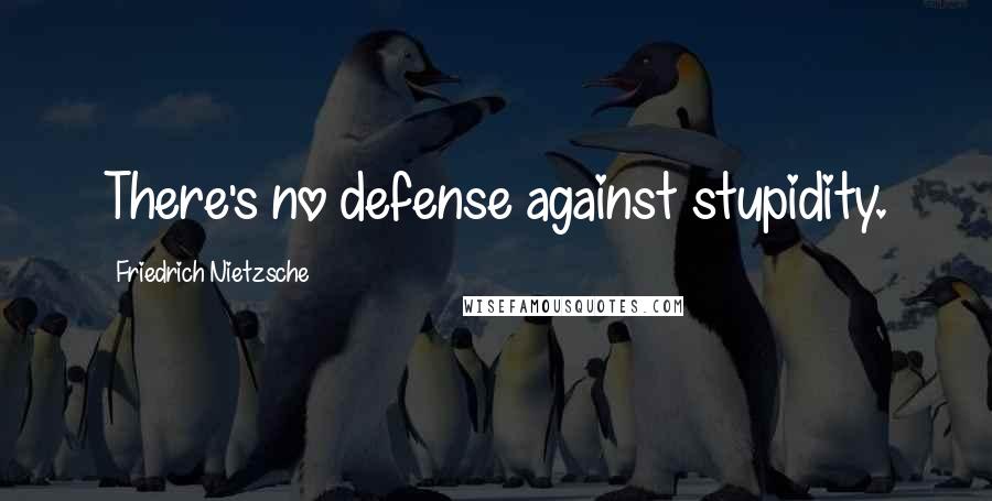 Friedrich Nietzsche Quotes: There's no defense against stupidity.