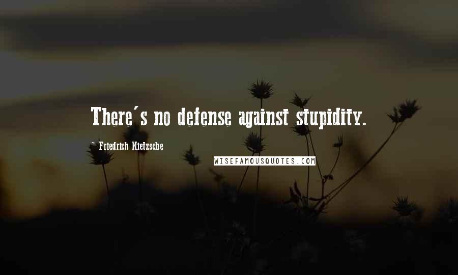 Friedrich Nietzsche Quotes: There's no defense against stupidity.