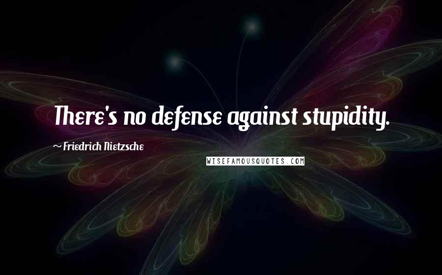 Friedrich Nietzsche Quotes: There's no defense against stupidity.